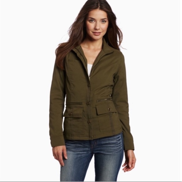 PrAna Lydia Zip Front Olive Green Utility Jacket, size L - Picture 2 of 13